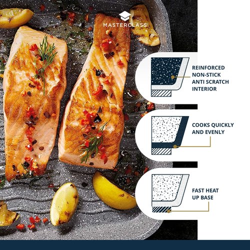 MasterClass Cast Aluminium Induction-Safe Non-Stick All-in-One Frying Pan, 32 cm (12.5"), Grey