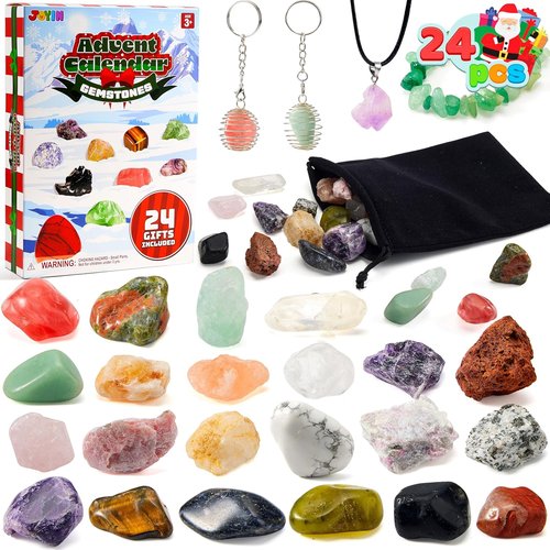 JOYIN Christmas Advent Calendar 2025 - 24 Days of Gemstones for Kids | Fun Countdown & Party Favors