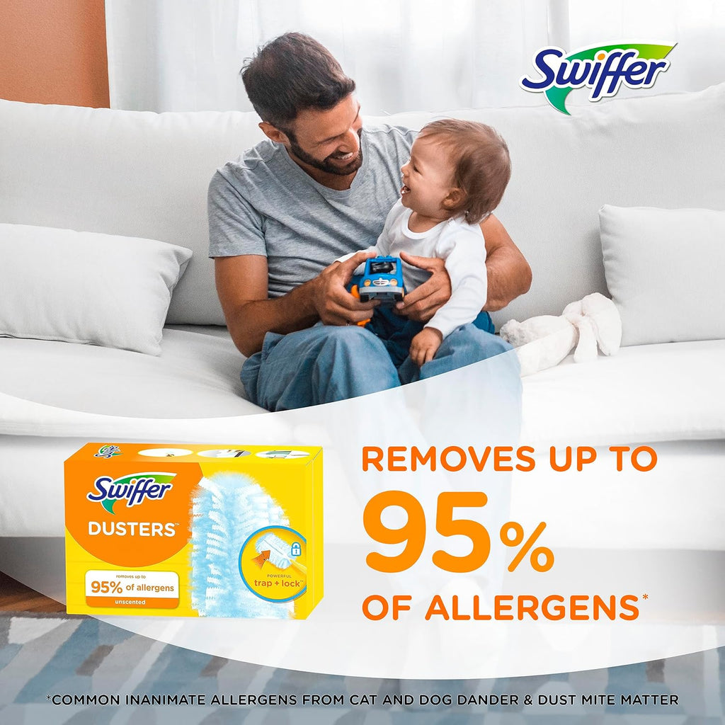 Swiffer Dusters Starter Kit - Includes 1 Handle & 5 Reusable Dusters for Easy Cleaning
