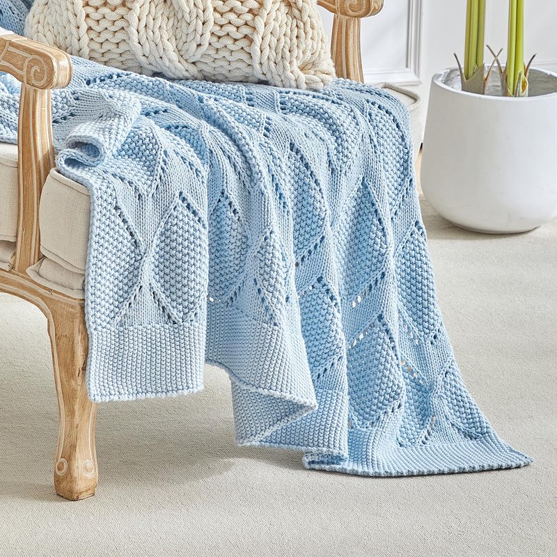 Longhui bedding Chunky Cotton Knit Throw Blanket for Couch, Sofa, Bed, or Chair, Decorative Breathable Fall Cable Knit Blanket 60 x 80 Inches, Large Medium Weight Beige
