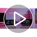 Projection Alarm Clock with RGB LED Mirror Display and USB-C Charging Port