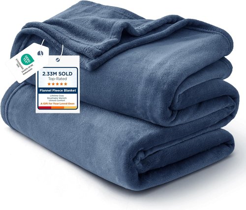 Bedsure GentleSoft Fleece Throw Blanket - Soft, Lightweight Plush Cozy Blanket in Mineral Blue, 50x60 Inches