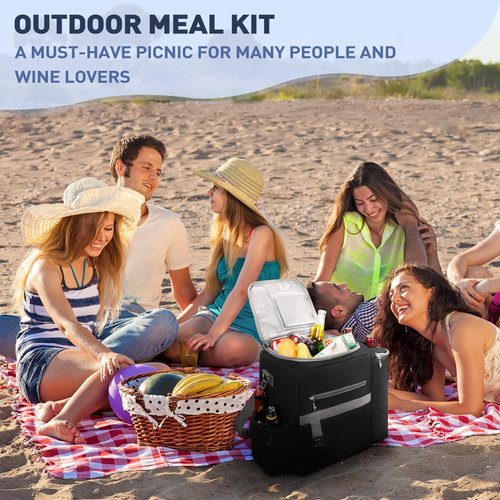 Tirrinia 20L Insulated Cooler Bag - Leakproof Outdoor Grocery Cooling Carrier, Large Travel & to-Go Food Containers, Wine Tote for Picnics, Camping, Parties