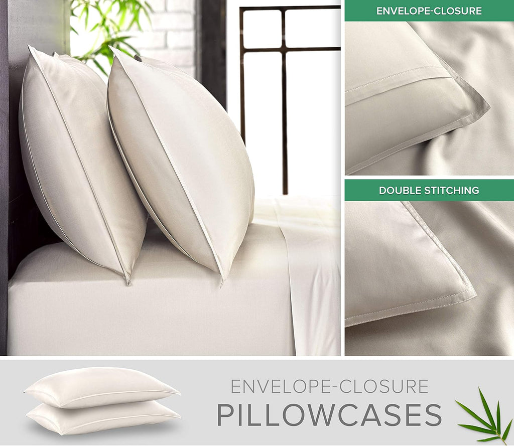 Pure Bamboo King Sheets - Luxuriously Soft 100% Organic Viscose Bed Sheet Set | Cooling & Durable (King, Ivory)