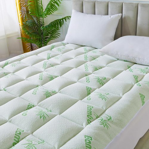 ANALIN® Bamboo Viscose Mattress Topper - Soft Pillow Top for King Size Mattresses | Breathable & Stretchable Design for Back Pain Relief