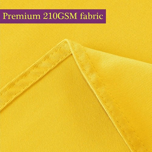 Obstal 210GSM Rectangle Table Cloth - Heavy Duty Water Proof Microfiber Tablecloth, Decorative Fabric Table Cover for Outdoor and Indoor Use (Yellow, 54 x 54 Inch)