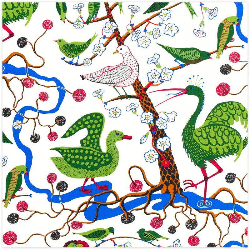 Stxy's 3-py 60ct Birds Cocktail Napkins (Bleed-Free & Non-Toxic Ink) Bird in Trees Fun Decorative Paper Napkins for Decoupage Printed Disposable Napkin set with Blue, Green, and Red