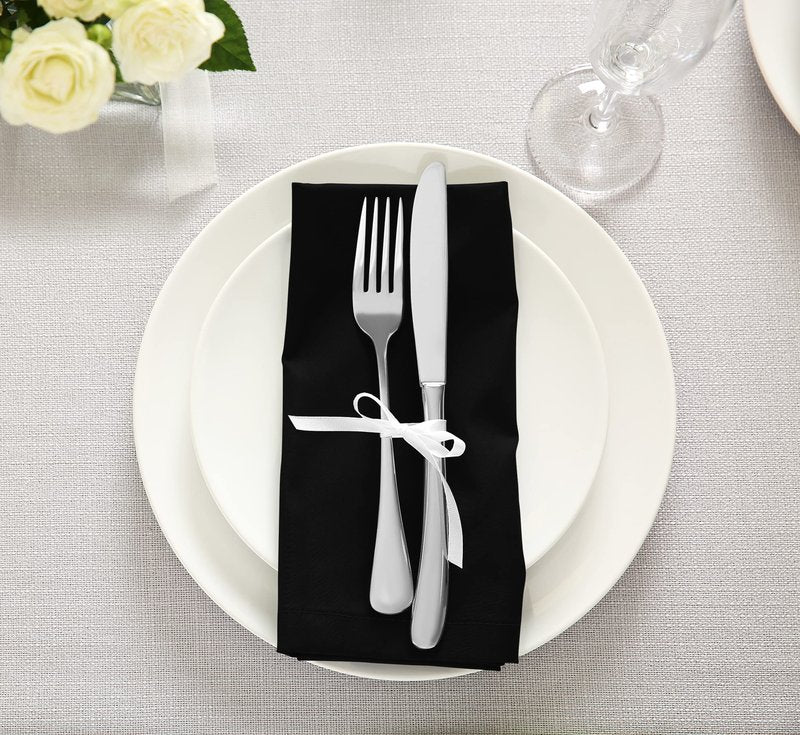 Utopia Kitchen Green Cloth Napkins [12 Pack, 18x18 Inch] Absorbent Cotton Blend Washable and Reusable for Dinner, Restaurant, Lunch, Wedding and Hotel
