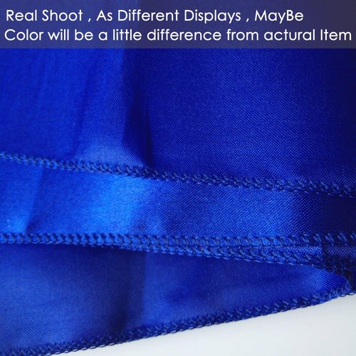 Gold Fortune Royal Blue Satin Chair Sashes - 7x108 Inch Adjustable Wedding Chair Bows | 10-Pack for Banquet & Party Decor