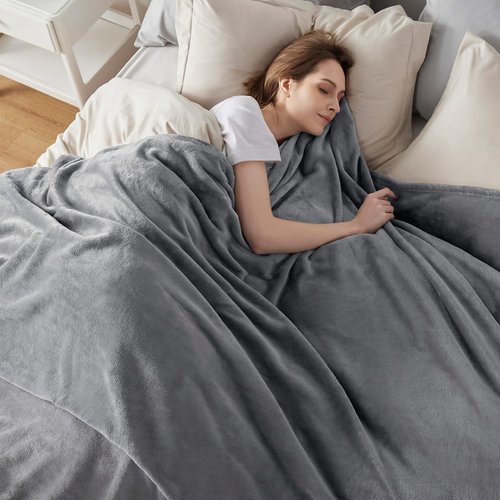 Bedsure Fleece Bed Blanket - Soft, Lightweight Plush Luxury | Queen Size, 90x90 Inches