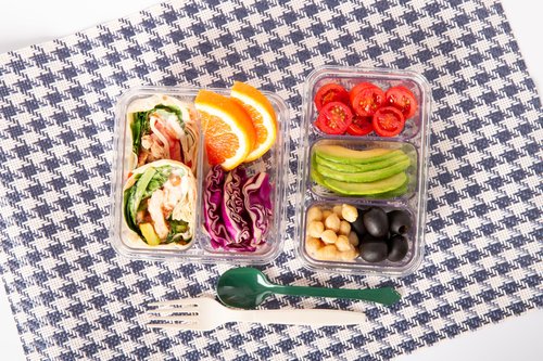 Airtight Food Storage Container with Lid(21.5 + 26.5 oz ,5 Removable Boxes) - Tritan 100% | BPA-Free | Candy and Nuts Organizer| Fruits, Vegetables | Travel, Party and Picnic | Meal Prep| Lunch box