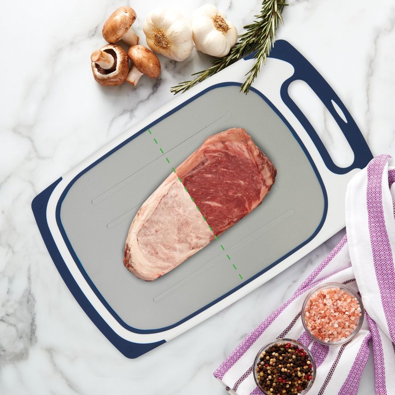 Farberware Defrost Board 2-in-1 Thawing and Cutting Solution - Non-Slip, Dishwasher-Safe, 9.45x15.9 Inch