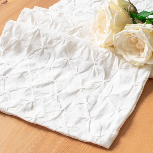 The Linen Abode Cream Linen Table Runners for Dining Table Fabric Lined | for Home, Kitchen, Dining Room, Holiday, Wedding Party Decor