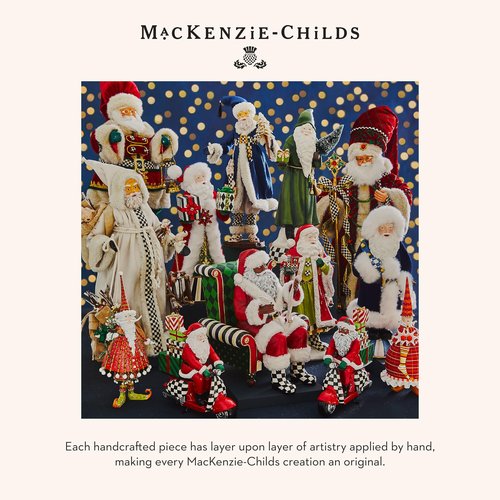 MACKENZIE-CHILDS Patience Brewster Dash Away Christmas Ornament, Indoor Christmas Tree Decoration for Holiday Decor Arrangement, Santa