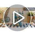 50-Piece Shatterproof Teal Nautical Coastal Tree Ornaments Set for Beach Decor