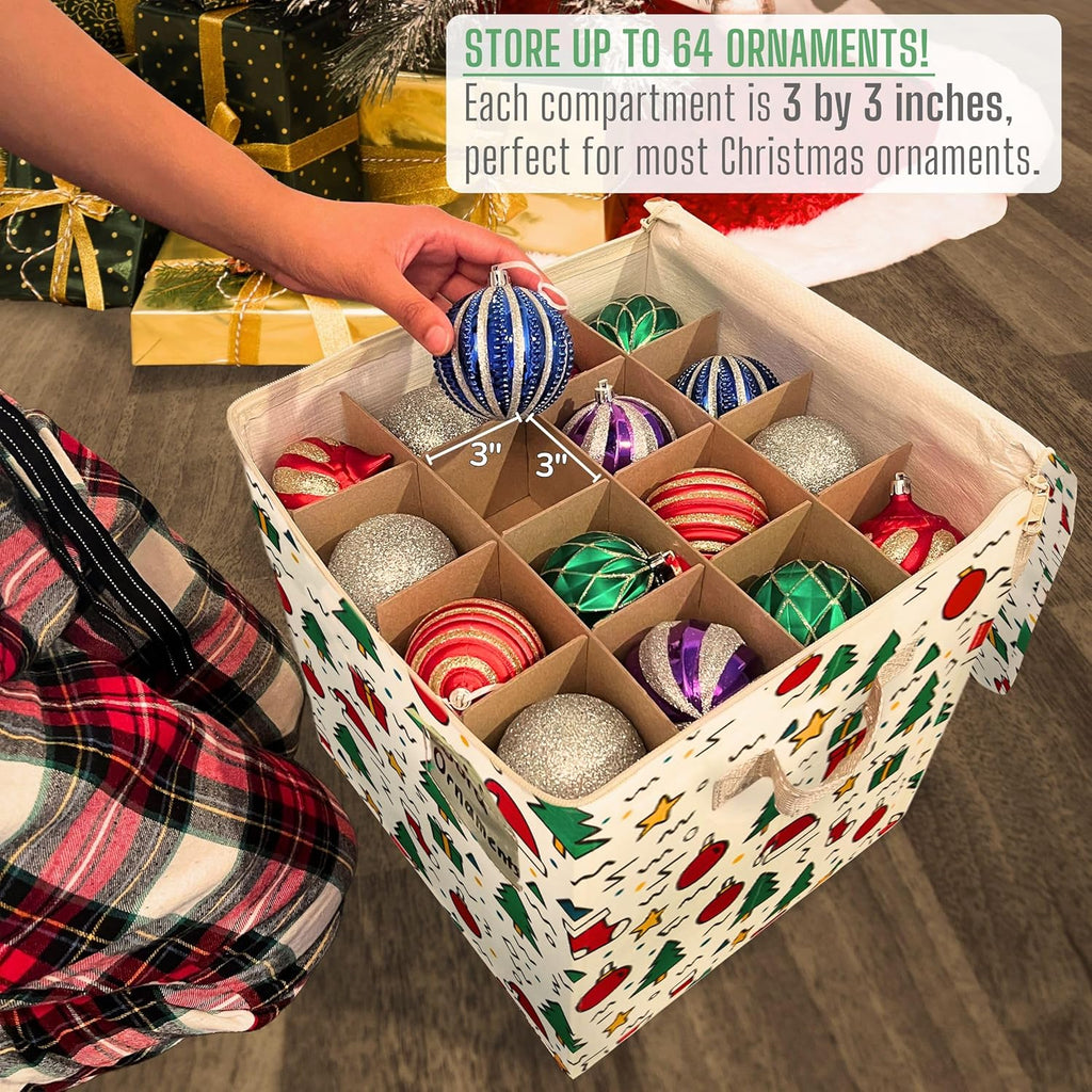 VENO Christmas Decoration Storage Bags - 3 Pack Gift Wrapping & Ornament Organizers