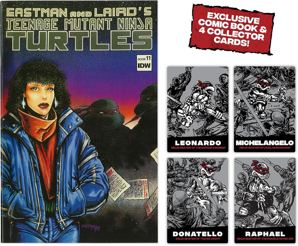 Playmates Toys Teenage Mutant Ninja Turtles Comic Book Figures - Black & White Set with Comic Book