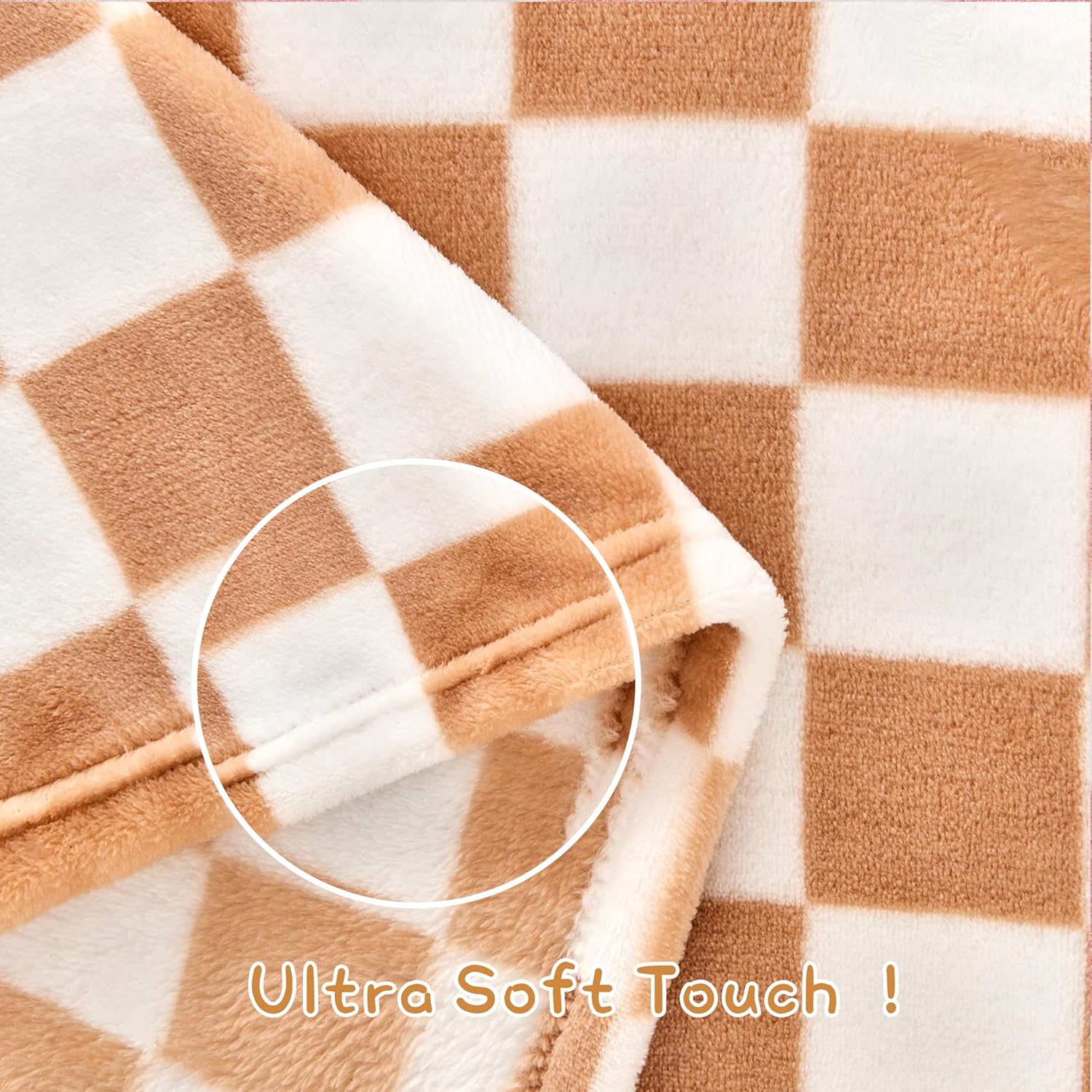 Yurhap Checkered Baby Blanket - Super Soft Fleece for Infants & Toddlers | 30''x40'', Khaki