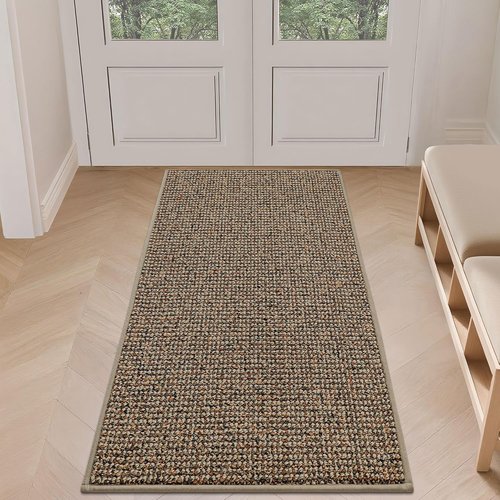 BEQHAUSE Dirt Trapper Door Mat - Non-Slip, Washable, Absorbent | 24" x 60", Beige Entryway Mat
