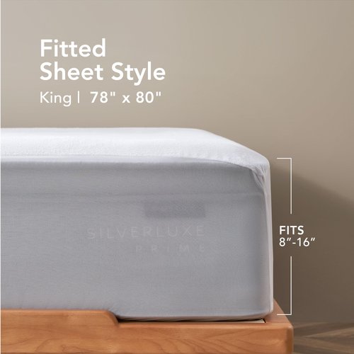 Epitex Waterproof Mattress Protector King Size, Ultra Soft Breathable Mattress Cover with Deep Pocket for 8-16 Inches Bed, Cooling and Machine Wash, White
