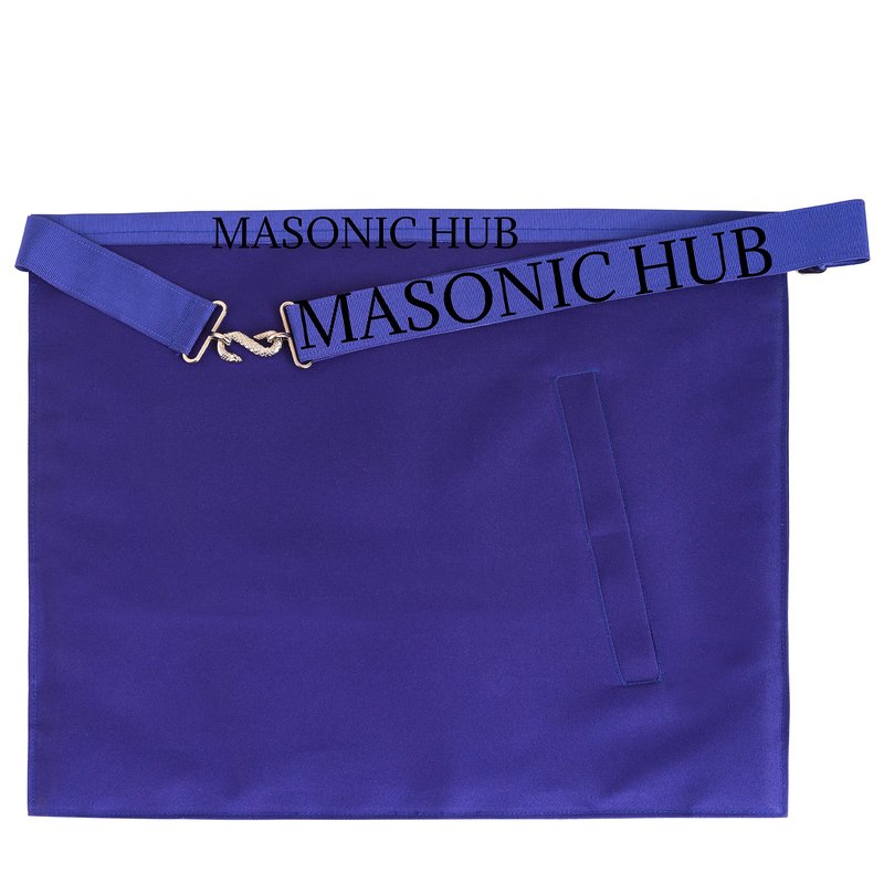 MasonicHub Blue Lodge Past Master Mason Apron Hand Embroidered with Square & Compass 100% Lambskin Past Master Masonic Apron