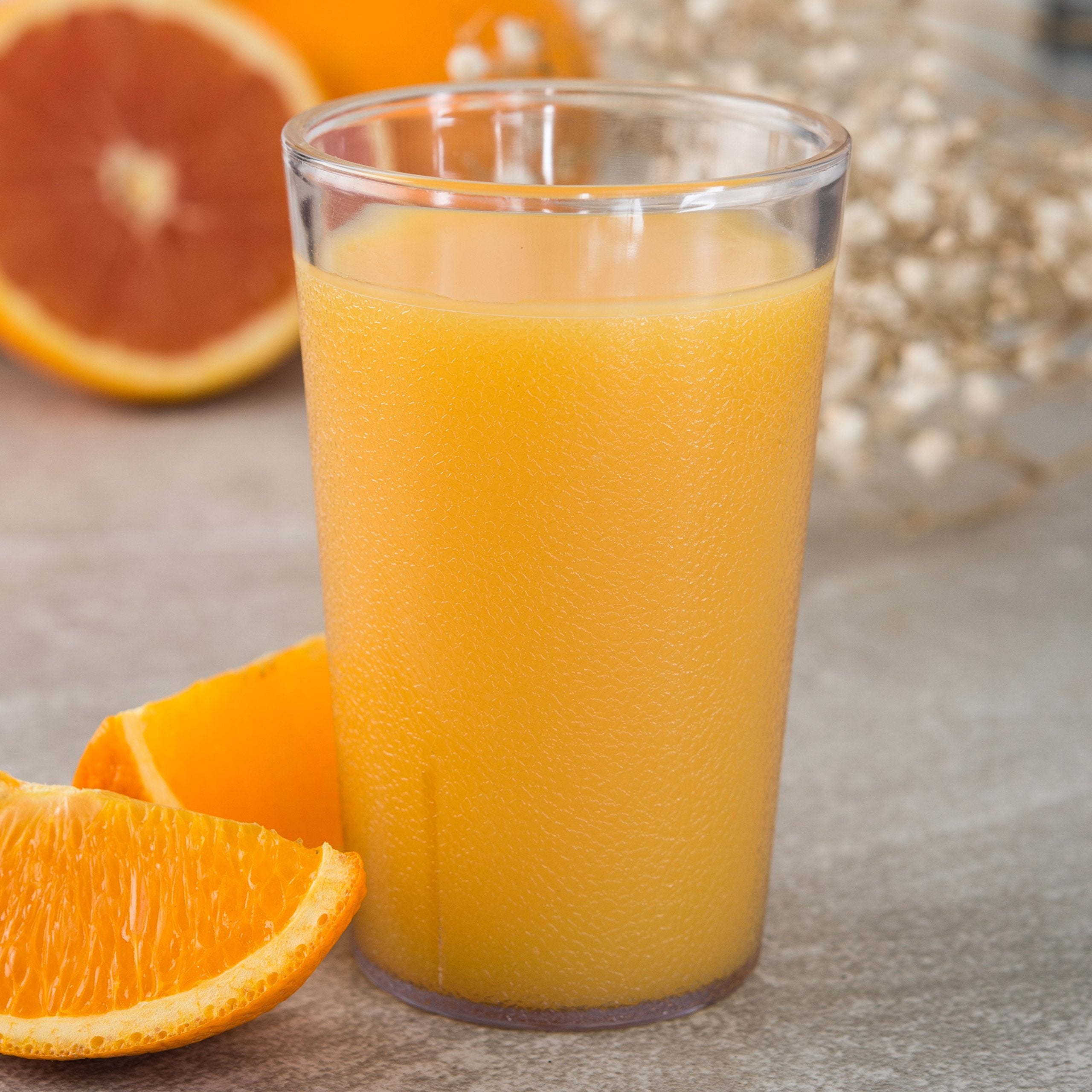 Carlisle FoodService Products Stackable Stackable Tumbler Plastic Tumbler with Pebbled Exterior for Restaurants, Catering, Kitchens, Plastic, 9.5 Ounces, Clear, (Pack of 72)