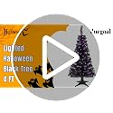 4FT Lighted Black Halloween Tree with 70 Purple LED Lights & Timer