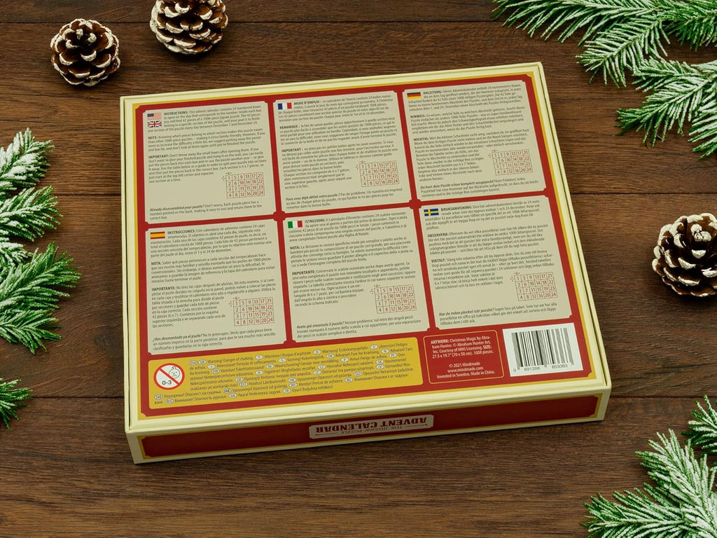 Abraham Hunter Jigsaw Puzzle Advent Calendar 2025 - 1008 Pieces, 24 Boxes, Christmas Countdown Fun for All