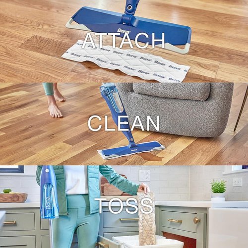 Bona Multi-Surface Floor Cleaning Pads - Heavy-Duty Microfiber Refills | 18 Disposable Pads for Effortless Cleaning