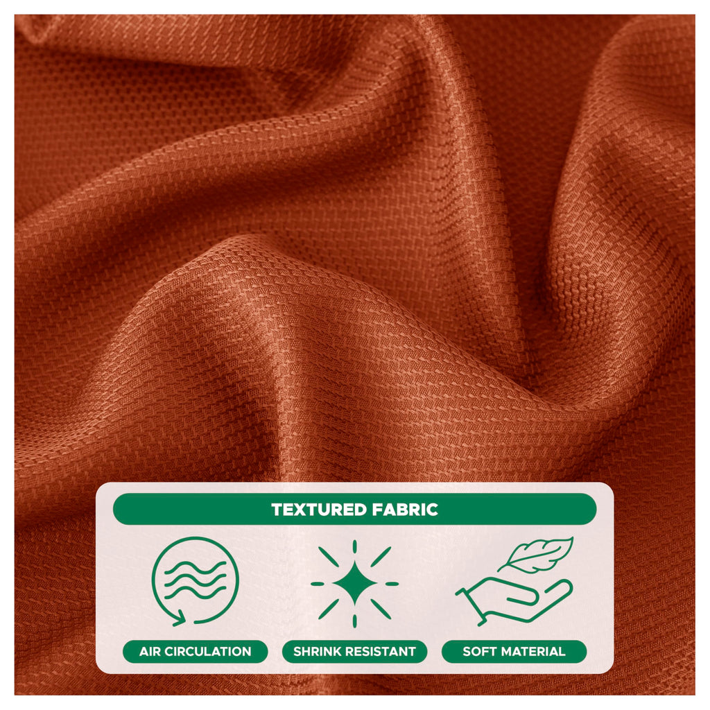 Biscaynebay Fall Tablecloth Textured Fabric Round Tablecloths 90", Rust Thanksgiving Autumn Harvest Water Resistant Fabric Tablecloths for Kitchen, Dining, Wedding, Parties Machine Washable