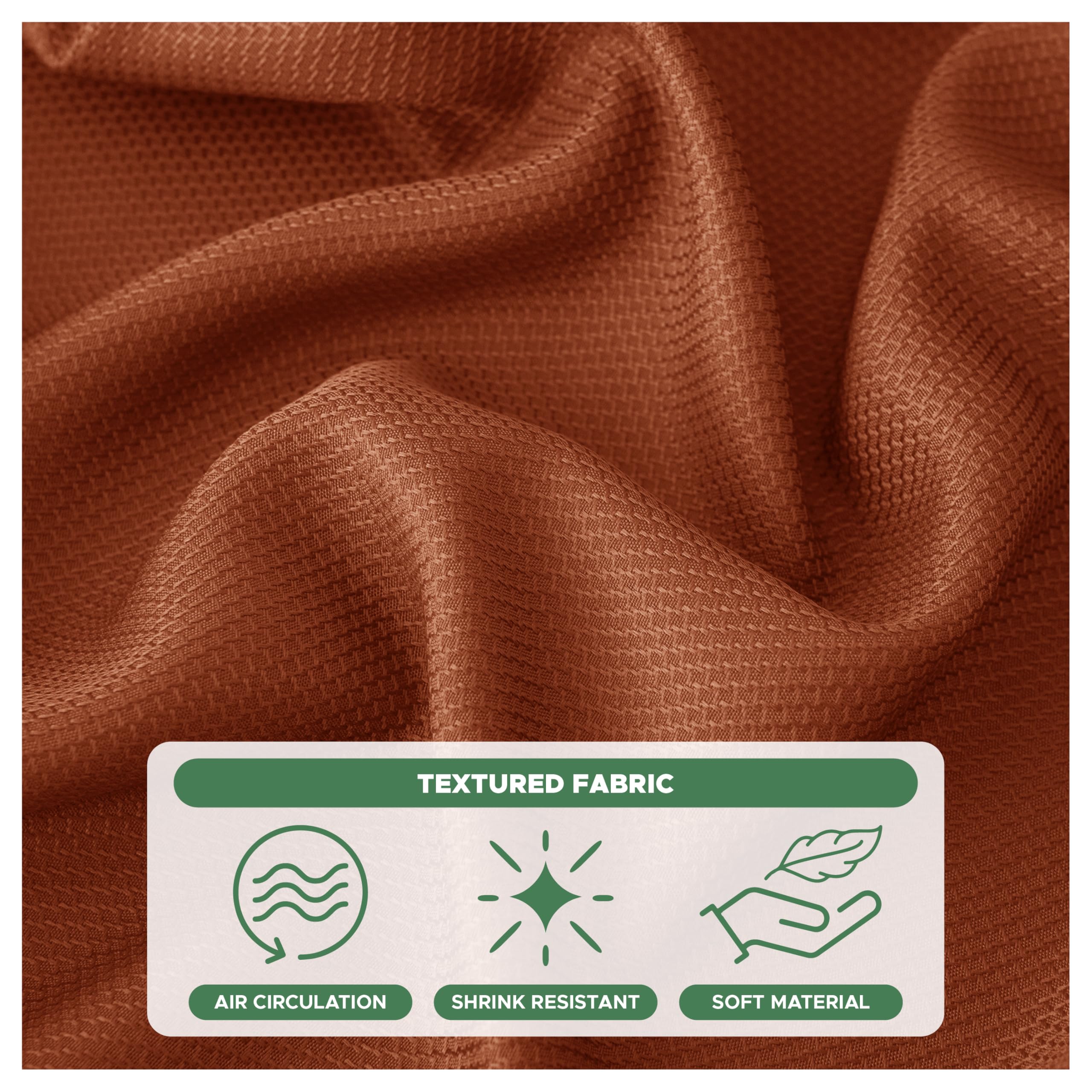 Biscaynebay Fall Tablecloth Textured Fabric Round Tablecloths 90", Rust Thanksgiving Autumn Harvest Water Resistant Fabric Tablecloths for Kitchen, Dining, Wedding, Parties Machine Washable