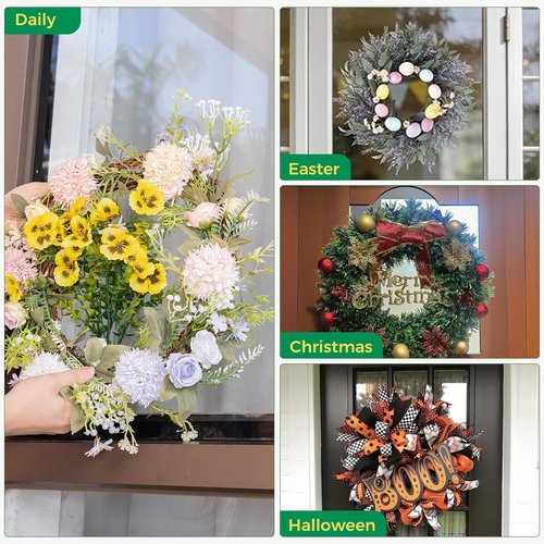 ANDGOO Large Suction Cup Hooks - 4 Pack Wreath Hangers for Doors & Windows | Upgraded 1.9" Diameter, No Tools Needed, Holds 22 lbs