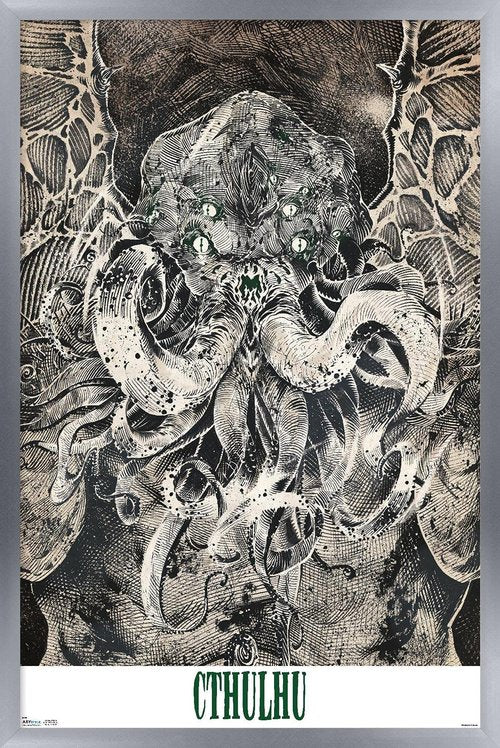 Trends International Cthulhu Wall Poster, 22.4L x 14.7W, Silver Framed Version