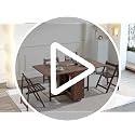 Drop Leaf Folding Dining Table with Storage and Wheels, Walnut