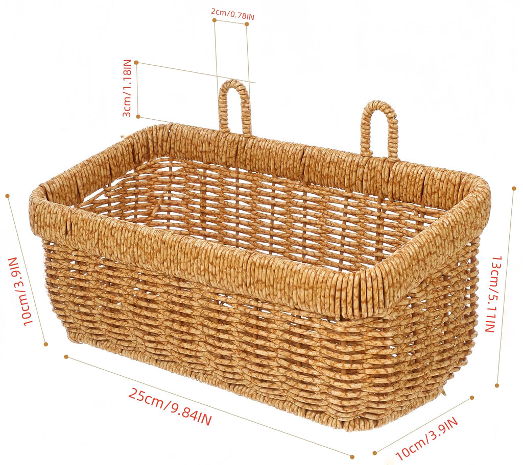 11 inches Wall Hanging Baskets Woven Basket Boho Style Fruit Basket Storage Baskets for Organizing Home Kitchen Garden Plants Hanging Decoration