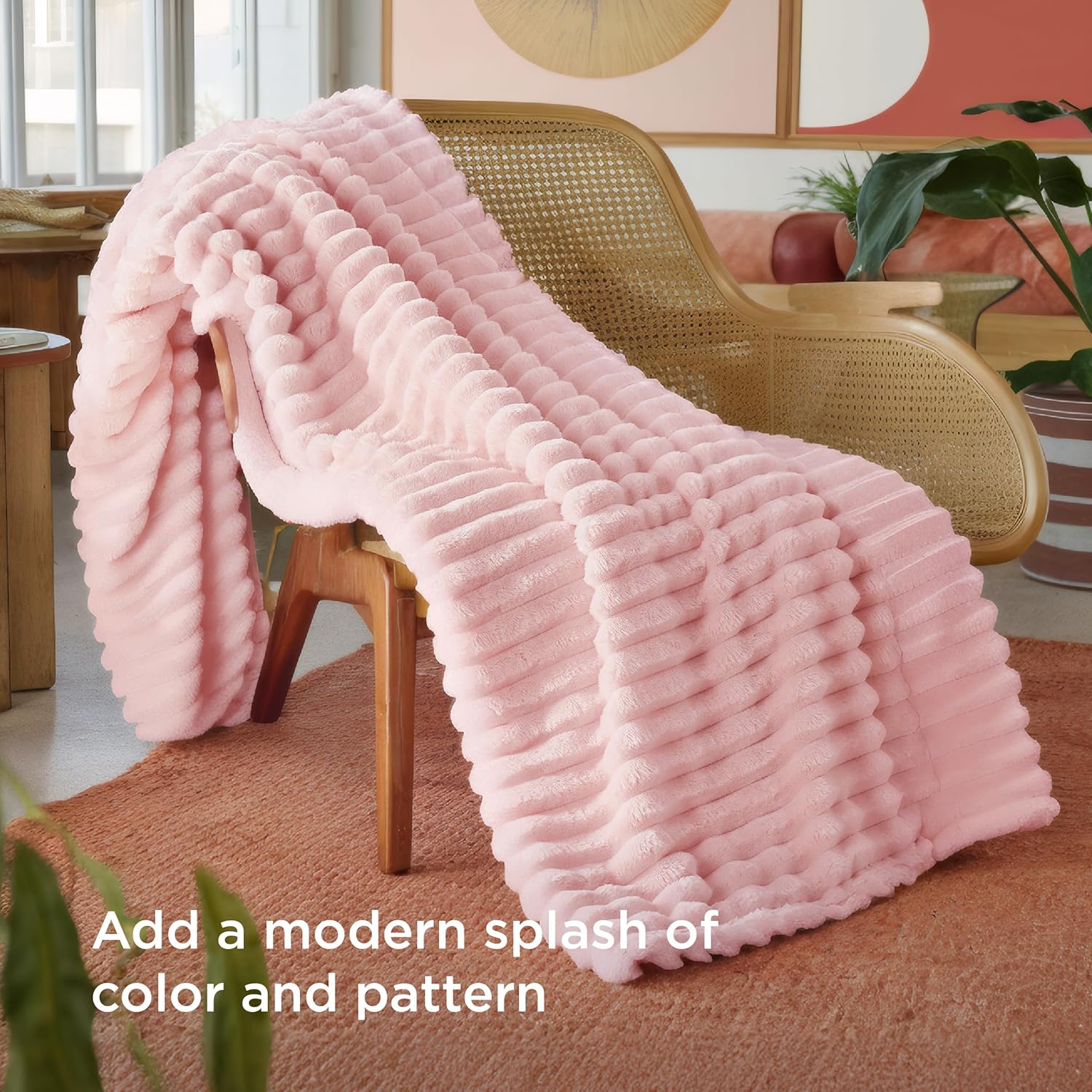 Bedsure GentleSoft Twin Blanket - Super Soft Coral Pink Fleece for Couch | Cozy 60x80 Inches