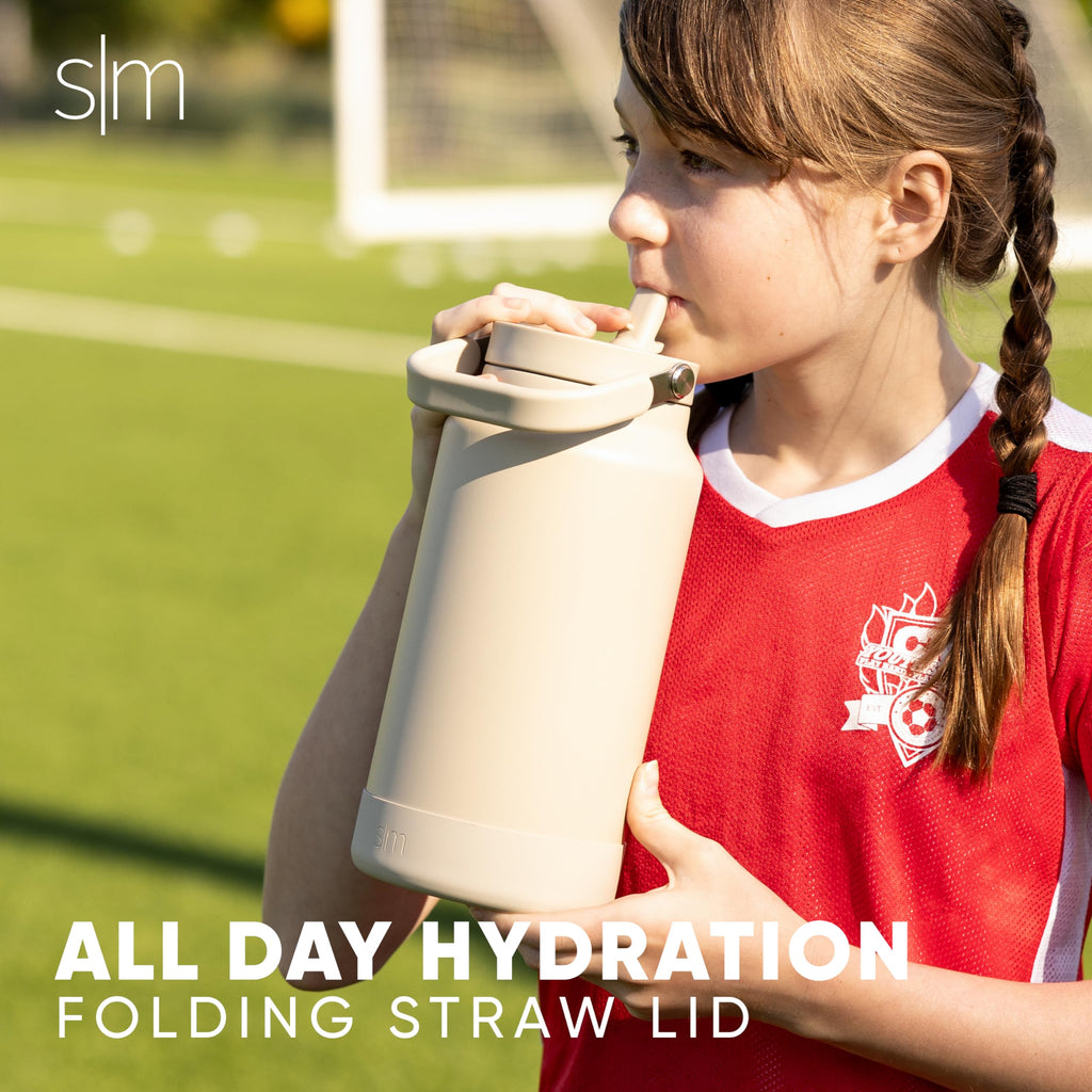 Simple Modern Trek Pivot | Half Gallon Water Bottle Jug with Handle & Boot | Interchangeable Straw & Chug Lids | Large Insulated Stainless Steel | Sports Camping Outdoors | 64oz, Kaleidoscope