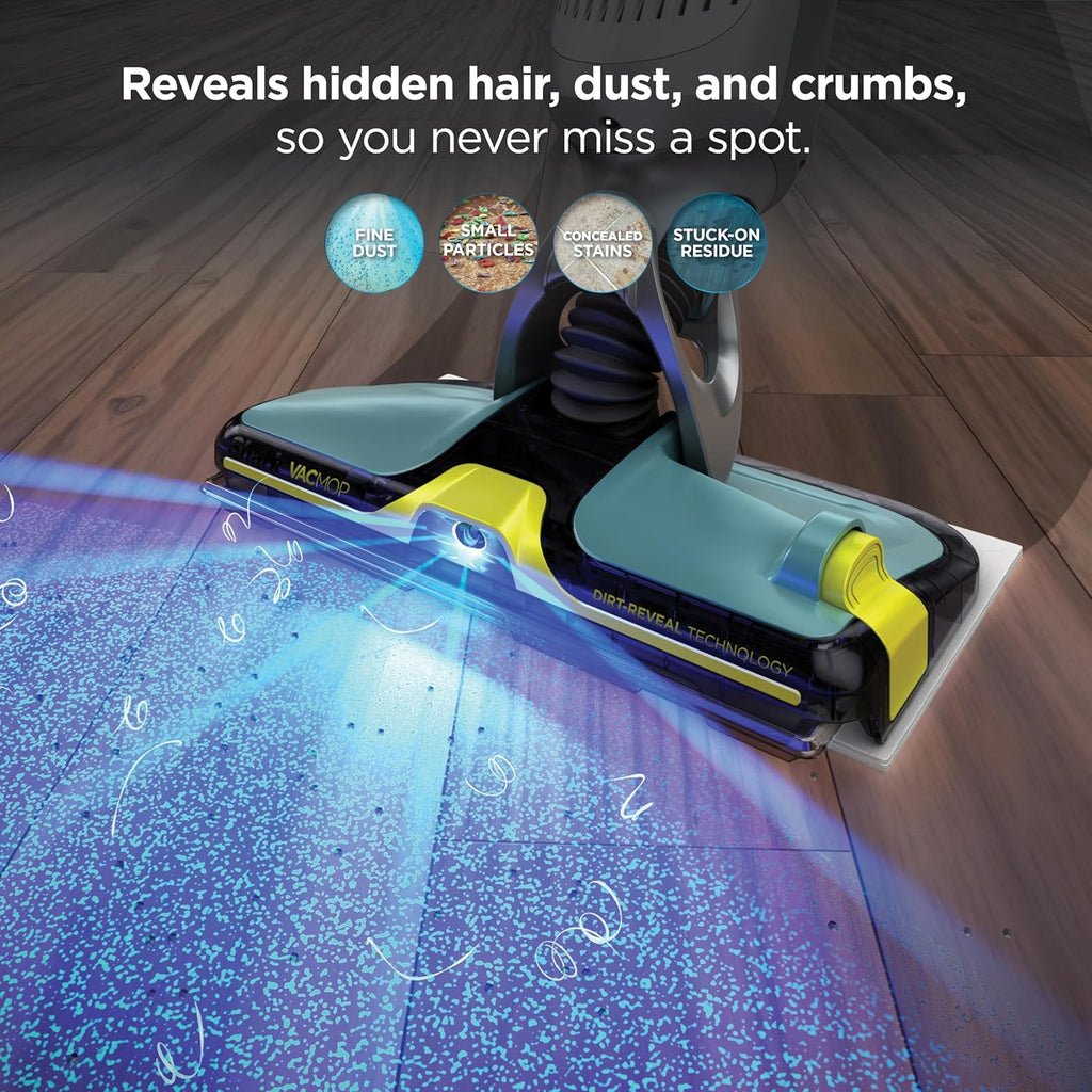Shark VACMOP Reveal Cordless Hard Floor Cleaner - Powerful Suction & Illumination Light | Includes 4 Pads & 12oz Pet Solution
