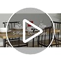 5-Piece Modern Dining Table Set with 4 Chairs - Wood and Metal, Drift Brown