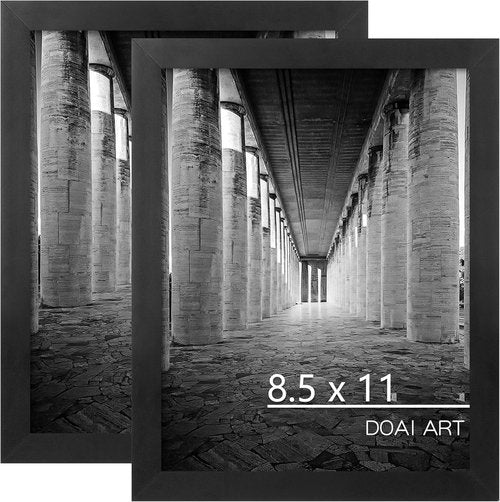 DOAI ART Certificate Frame - 8.5x11 Diploma & Document Display - 2-Pack, Black for Wall & Tabletop