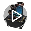4-Tier Indoor Tabletop Water Fountain with Color LED Light & Rocks