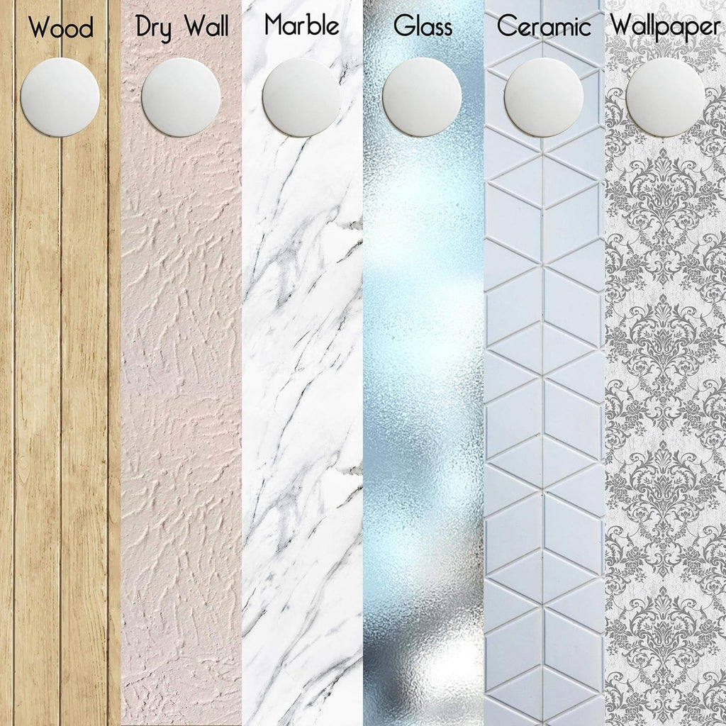 Skiennix Door Stoppers - Large 3.15" Silicone Wall Protectors | Strong Adhesive & Shock Absorbent - 4 Pack - White