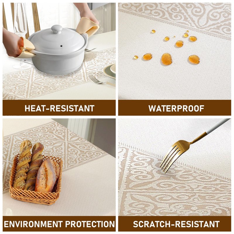UWWGKK Linen Tablecloths for Rectangle Tables,Fabric Tablecloth Advanced Waterproofing Technology for Dinningroom,Farmhouse