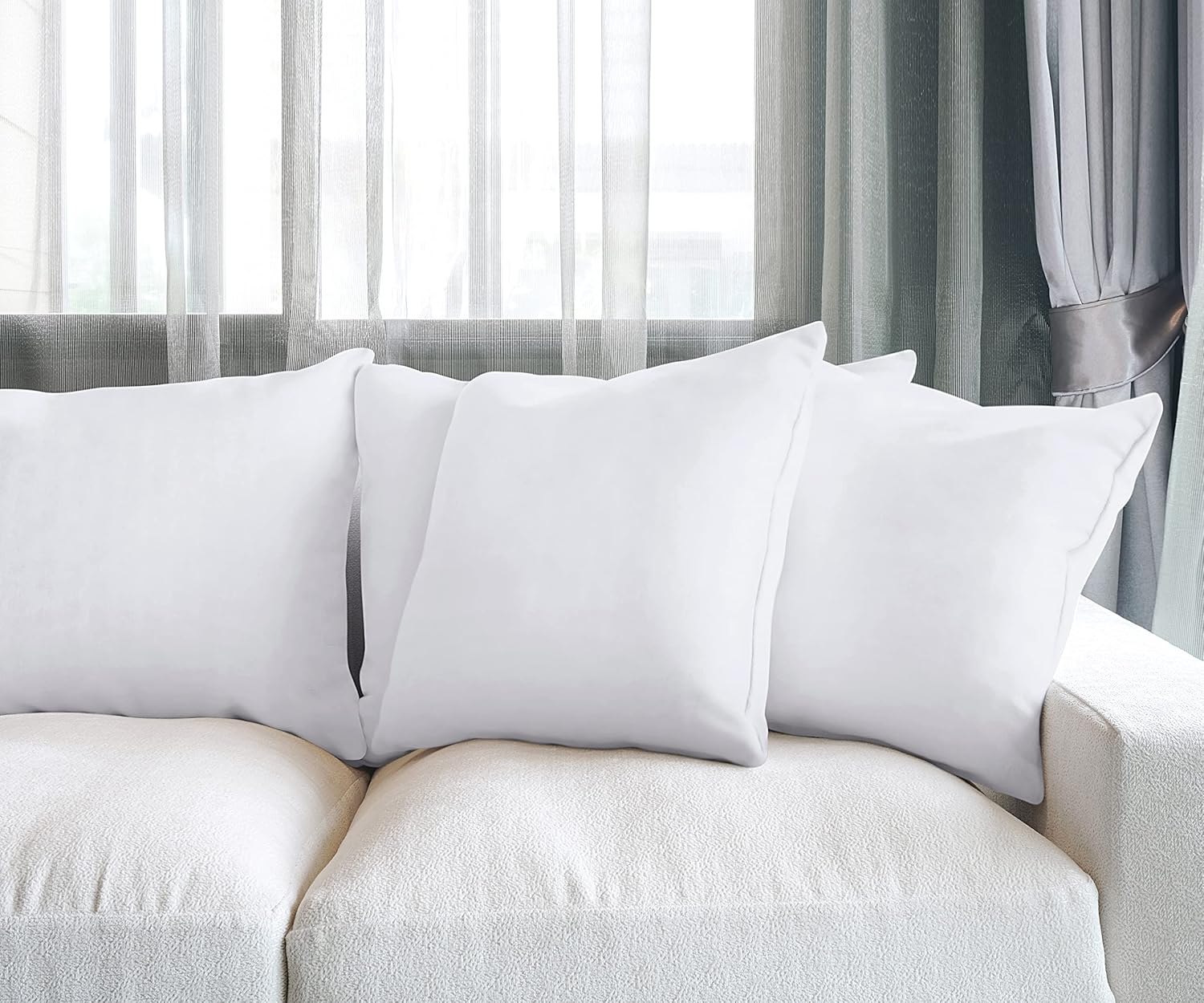 Utopia Bedding Throw Pillows - Set of 4 Fluffy 24x24 Inch Down Alternative Cushions for Home & Outdoor Use