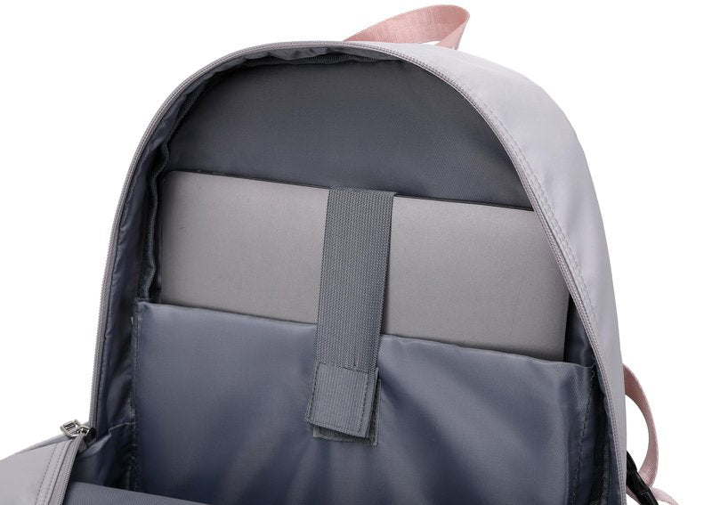 Wadirum Stylish School Backpack for Girls and Boys Cute Laptop Backpack for Teenager Grey
