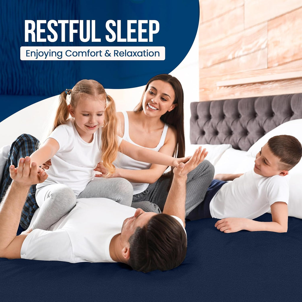 Utopia Bedding Waterproof Mattress Protector - Premium Terry Cover for Twin XL | Breathable & Stretchable (Navy)