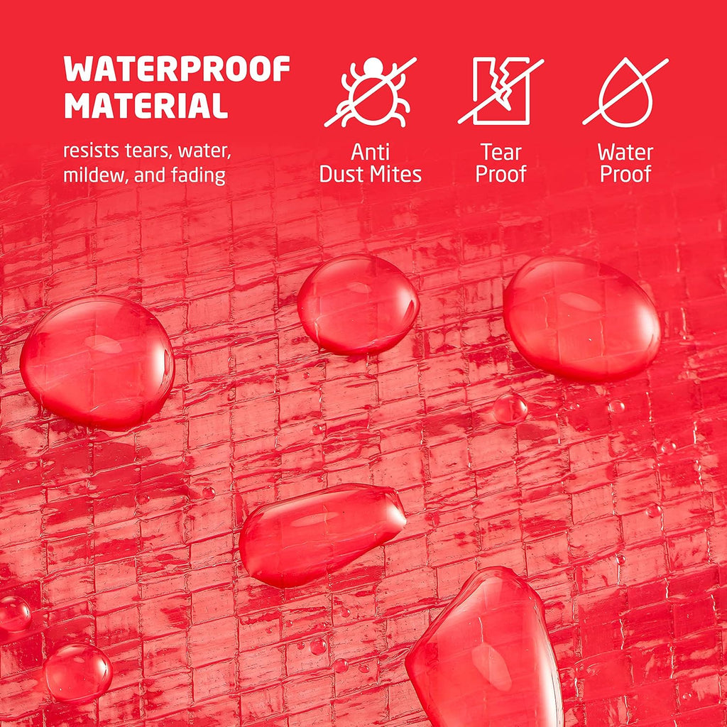 ZOBER Christmas Tree Storage Bag - Waterproof & Durable Design for 7.5 Ft Trees - Red with Drawstring Hem