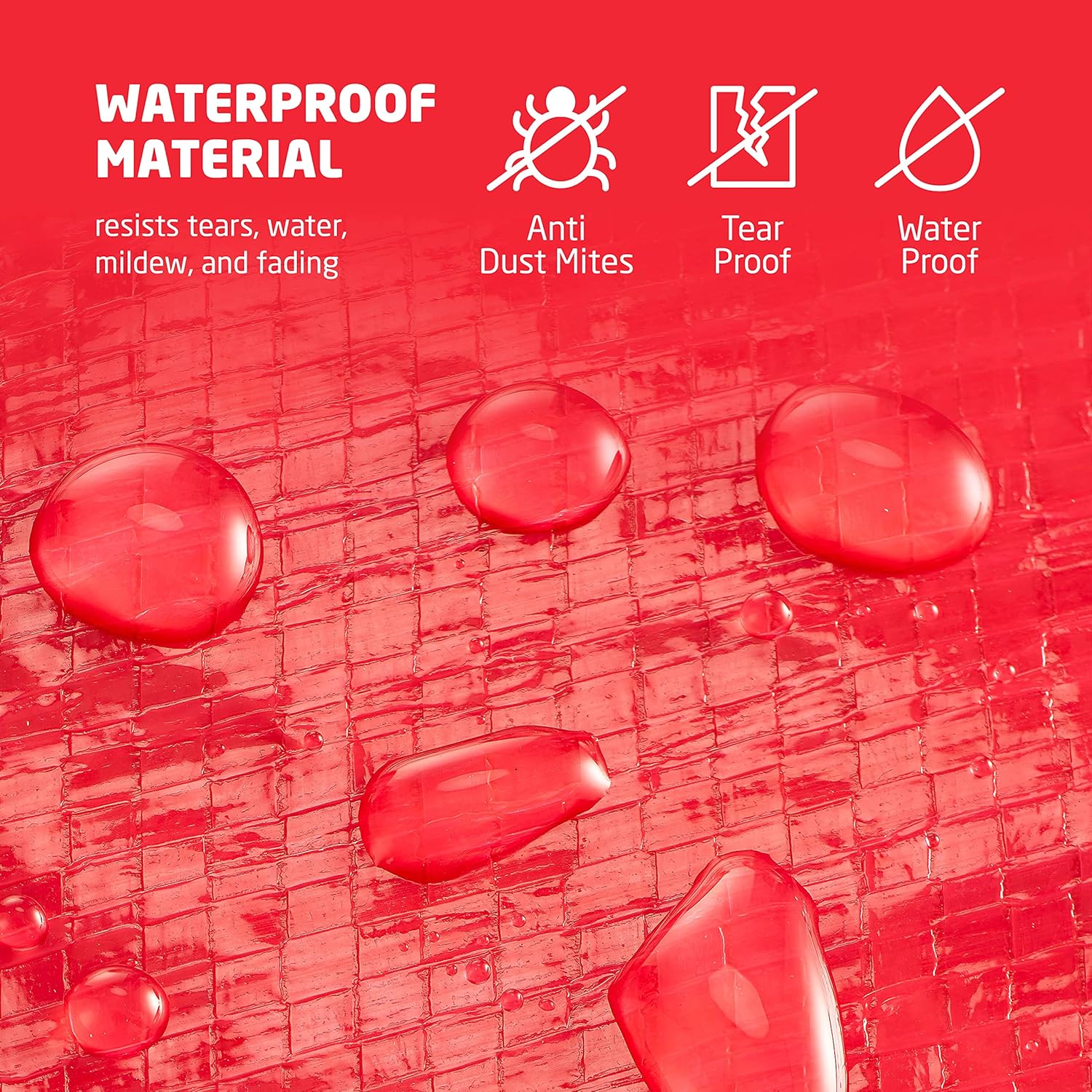 ZOBER Christmas Tree Storage Bag - Waterproof & Durable Design for 7.5 Ft Trees - Red with Drawstring Hem