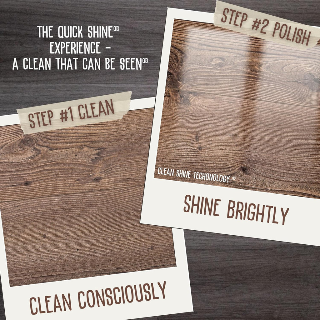 Quick Shine Hardwood Floor Cleaner 64oz - Streak-Free, No Rinse Formula | Ideal for Spray & Vac Mops