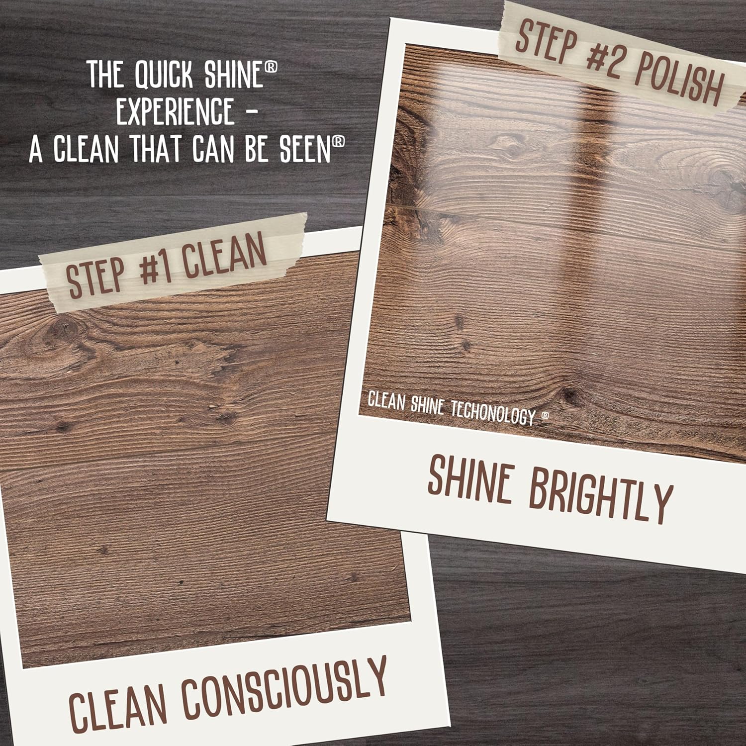 Quick Shine Hardwood Floor Cleaner 64oz - Streak-Free, No Rinse Formula | Ideal for Spray & Vac Mops